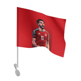 Флаг для автомобиля с принтом Мохамед Салах в Белгороде, 100% полиэстер | Размер: 30*21 см | mohamed salah ghaly | ливерпуль | мохаммед салах хамед гали | сборная египта | спорт | футбол