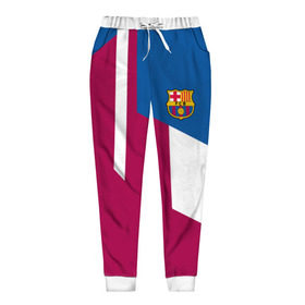 Женские брюки 3D с принтом FC Barcelona 2018 в Белгороде, полиэстер 100% | прямой крой, два кармана без застежек по бокам, с мягкой трикотажной резинкой на поясе и по низу штанин. В поясе для дополнительного комфорта — широкие завязки | fc | барселона | эмблема