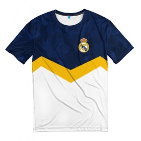 Мужская футболка 3D с принтом Real Madrid 2018 New в Белгороде, 100% полиэфир | прямой крой, круглый вырез горловины, длина до линии бедер | emirates | fc | real madrid | клуб | мяч | реал мадрид