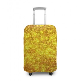 Чехол для чемодана 3D с принтом Золотой блеск в Белгороде, 86% полиэфир, 14% спандекс | двустороннее нанесение принта, прорези для ручек и колес | abstraction | gold | rich | texture | богатство | золотая абстракция | золото | кубики | текстура