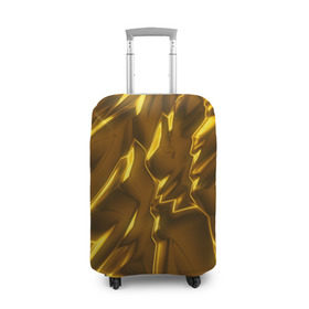 Чехол для чемодана 3D с принтом Золотые разводы в Белгороде, 86% полиэфир, 14% спандекс | двустороннее нанесение принта, прорези для ручек и колес | abstraction | gold | rich | texture | богатство | золотая абстракция | золото | кубики | текстура