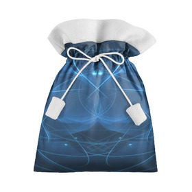 Подарочный 3D мешок с принтом Blue fractal в Белгороде, 100% полиэстер | Размер: 29*39 см | Тематика изображения на принте: art | background | beautiful | color | festive | fractal | lines | photo | picture | smooth | strange | style