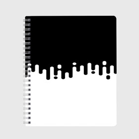 Тетрадь с принтом Чёрно-белый узор в Белгороде, 100% бумага | 48 листов, плотность листов — 60 г/м2, плотность картонной обложки — 250 г/м2. Листы скреплены сбоку удобной пружинной спиралью. Уголки страниц и обложки скругленные. Цвет линий — светло-серый
 | Тематика изображения на принте: abstraction | engine | pattern | абстракция | геометрия | графики | движение | краска | текстура | чертежи | штрихи