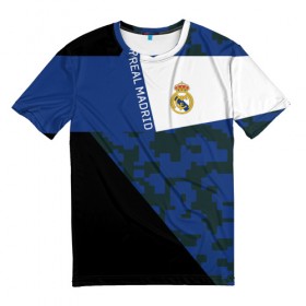 Мужская футболка 3D с принтом Real Madrid 2018 Sport Version в Белгороде, 100% полиэфир | прямой крой, круглый вырез горловины, длина до линии бедер | Тематика изображения на принте: emirates | fc | real madrid | клуб | мяч | реал мадрид
