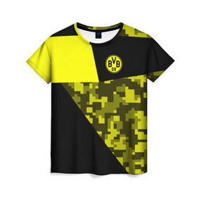 Женская футболка 3D с принтом Borussia Dortmund 2018 Sport в Белгороде, 100% полиэфир ( синтетическое хлопкоподобное полотно) | прямой крой, круглый вырез горловины, длина до линии бедер | боруссия | дортмунд