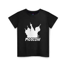 Детская футболка хлопок с принтом Москва и купола в Белгороде, 100% хлопок | круглый вырез горловины, полуприлегающий силуэт, длина до линии бедер | купола | россия | русский | собор | столица | церковь