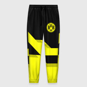 Мужские брюки 3D с принтом FC Borussia Dortmund 2018 в Белгороде, 100% полиэстер | манжеты по низу, эластичный пояс регулируется шнурком, по бокам два кармана без застежек, внутренняя часть кармана из мелкой сетки | боруссия | дортмунд