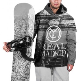 Накидка на куртку 3D с принтом REAL MADRID bw в Белгороде, 100% полиэстер |  | Тематика изображения на принте: real madrid