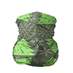 Бандана-труба 3D с принтом Зелёные ёлочки в Белгороде, 100% полиэстер, ткань с особыми свойствами — Activecool | плотность 150‒180 г/м2; хорошо тянется, но сохраняет форму | new year | santa | дед мороз | елка | елочки | новогодний | новый год | рождество | сантаклаус | снег | снежинки