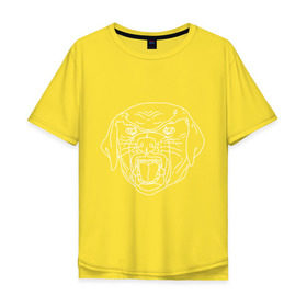 Мужская футболка хлопок Oversize с принтом Rottweiler 2 в Белгороде, 100% хлопок | свободный крой, круглый ворот, “спинка” длиннее передней части | 