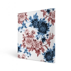 Холст квадратный с принтом Blue and Red в Белгороде, 100% ПВХ |  | vppdgryphon | арт | краска | лес | пион | пионы | тропики | цветные | цветок | цветы