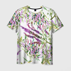 Мужская футболка 3D с принтом Лаванда в Белгороде, 100% полиэфир | прямой крой, круглый вырез горловины, длина до линии бедер | vppdgryphon | арт | лаванда | лес | тропики | франция | цветок | цветы