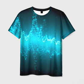 Мужская футболка 3D с принтом Большая волна в Белгороде, 100% полиэфир | прямой крой, круглый вырез горловины, длина до линии бедер | abstract | abstraction | engine | абстракция | геометрия | графики | движение | текстуры | чертежи