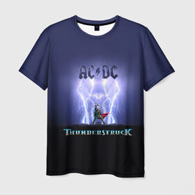 Мужская футболка 3D с принтом AC DC Тор молнии в Белгороде, 100% полиэфир | прямой крой, круглый вырез горловины, длина до линии бедер | ac dc | acdc | ангус янг | блюз рок | группа | крис слэйд | рок | рок н ролл | стиви янг | хард рок | эксл роуз