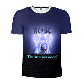 Мужская футболка 3D спортивная с принтом AC DC Тор молнии в Белгороде, 100% полиэстер с улучшенными характеристиками | приталенный силуэт, круглая горловина, широкие плечи, сужается к линии бедра | ac dc | acdc | ангус янг | блюз рок | группа | крис слэйд | рок | рок н ролл | стиви янг | хард рок | эксл роуз