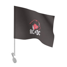Флаг для автомобиля с принтом Чёрт AC/DC в Белгороде, 100% полиэстер | Размер: 30*21 см | ac dc | acdc | ангус янг | блюз рок | крис слэйд | рок группа | рок н ролл | стиви янг | хард рок | эксл роуз