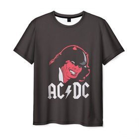 Мужская футболка 3D с принтом Чёрт AC/DC в Белгороде, 100% полиэфир | прямой крой, круглый вырез горловины, длина до линии бедер | ac dc | acdc | ангус янг | блюз рок | крис слэйд | рок группа | рок н ролл | стиви янг | хард рок | эксл роуз