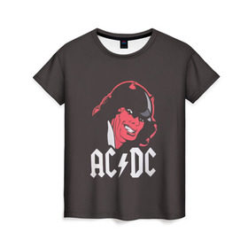 Женская футболка 3D с принтом Чёрт AC/DC в Белгороде, 100% полиэфир ( синтетическое хлопкоподобное полотно) | прямой крой, круглый вырез горловины, длина до линии бедер | ac dc | acdc | ангус янг | блюз рок | крис слэйд | рок группа | рок н ролл | стиви янг | хард рок | эксл роуз