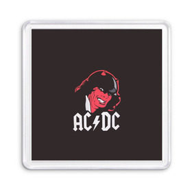 Магнит 55*55 с принтом Чёрт AC/DC в Белгороде, Пластик | Размер: 65*65 мм; Размер печати: 55*55 мм | ac dc | acdc | ангус янг | блюз рок | крис слэйд | рок группа | рок н ролл | стиви янг | хард рок | эксл роуз