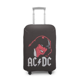 Чехол для чемодана 3D с принтом Чёрт AC/DC в Белгороде, 86% полиэфир, 14% спандекс | двустороннее нанесение принта, прорези для ручек и колес | ac dc | acdc | ангус янг | блюз рок | крис слэйд | рок группа | рок н ролл | стиви янг | хард рок | эксл роуз