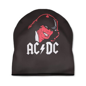 Шапка 3D с принтом Чёрт AC/DC в Белгороде, 100% полиэстер | универсальный размер, печать по всей поверхности изделия | ac dc | acdc | ангус янг | блюз рок | крис слэйд | рок группа | рок н ролл | стиви янг | хард рок | эксл роуз
