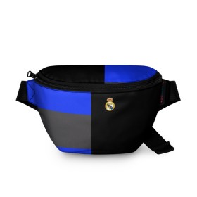 Поясная сумка 3D с принтом Real Madrid 2018 Black Version в Белгороде, 100% полиэстер | плотная ткань, ремень с регулируемой длиной, внутри несколько карманов для мелочей, основное отделение и карман с обратной стороны сумки застегиваются на молнию | emirates | fc | real madrid | клуб | мяч | реал мадрид