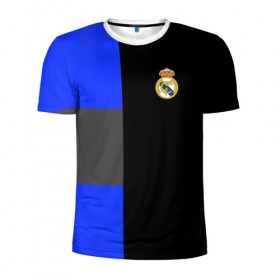 Мужская футболка 3D спортивная с принтом Real Madrid 2018 Black Version в Белгороде, 100% полиэстер с улучшенными характеристиками | приталенный силуэт, круглая горловина, широкие плечи, сужается к линии бедра | Тематика изображения на принте: emirates | fc | real madrid | клуб | мяч | реал мадрид