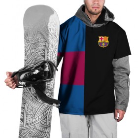 Накидка на куртку 3D с принтом FC Barcelona Black Version в Белгороде, 100% полиэстер |  | Тематика изображения на принте: 