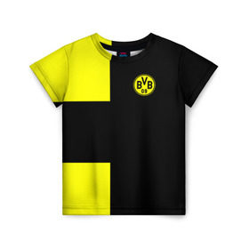 Детская футболка 3D с принтом FC Borussia Dortmund Black в Белгороде, 100% гипоаллергенный полиэфир | прямой крой, круглый вырез горловины, длина до линии бедер, чуть спущенное плечо, ткань немного тянется | боруссия | дортмунд