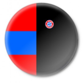 Значок с принтом FC Bayern 2018 Black Version в Белгороде,  металл | круглая форма, металлическая застежка в виде булавки | 