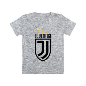 Детская футболка хлопок с принтом Juventus Football Club в Белгороде, 100% хлопок | круглый вырез горловины, полуприлегающий силуэт, длина до линии бедер | juventus football club