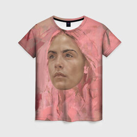 Женская футболка 3D с принтом Кара Делевинь 4 в Белгороде, 100% полиэфир ( синтетическое хлопкоподобное полотно) | прямой крой, круглый вырез горловины, длина до линии бедер | 