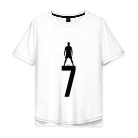 Мужская футболка хлопок Oversize с принтом Криштиану Роналду в Белгороде, 100% хлопок | свободный крой, круглый ворот, “спинка” длиннее передней части | 