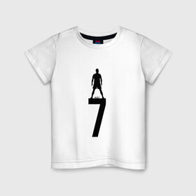 Детская футболка хлопок с принтом Криштиану Роналду в Белгороде, 100% хлопок | круглый вырез горловины, полуприлегающий силуэт, длина до линии бедер | 