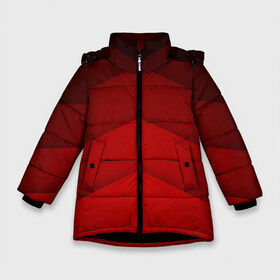 Зимняя куртка для девочек 3D с принтом Красные полосы в Белгороде, ткань верха — 100% полиэстер; подклад — 100% полиэстер, утеплитель — 100% полиэстер. | длина ниже бедра, удлиненная спинка, воротник стойка и отстегивающийся капюшон. Есть боковые карманы с листочкой на кнопках, утяжки по низу изделия и внутренний карман на молнии. 

Предусмотрены светоотражающий принт на спинке, радужный светоотражающий элемент на пуллере молнии и на резинке для утяжки. | абстракция | геометрия | красный | модные.мода | оттенки | пирамиды | полосы.линии | тренды | треугольники | узоры