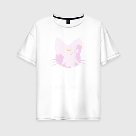 Женская футболка хлопок Oversize с принтом Artemis в Белгороде, 100% хлопок | свободный крой, круглый ворот, спущенный рукав, длина до линии бедер
 | anime | sailor moon | аниме | сейлор мун