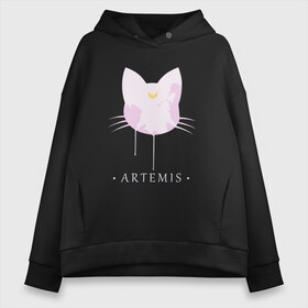 Женское худи Oversize хлопок с принтом Artemis в Белгороде, френч-терри — 70% хлопок, 30% полиэстер. Мягкий теплый начес внутри —100% хлопок | боковые карманы, эластичные манжеты и нижняя кромка, капюшон на магнитной кнопке | Тематика изображения на принте: anime | sailor moon | аниме | сейлор мун