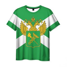 Мужская футболка 3D с принтом Таможня в Белгороде, 100% полиэфир | прямой крой, круглый вырез горловины, длина до линии бедер | герб | граница | пограничник | таможенник | таможенное дело | флаг
