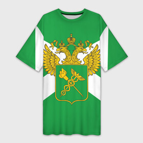 Платье-футболка 3D с принтом Таможня в Белгороде,  |  | герб | граница | пограничник | таможенник | таможенное дело | флаг