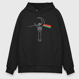 Мужское худи Oversize хлопок с принтом Dark side of the moon в Белгороде, френч-терри — 70% хлопок, 30% полиэстер. Мягкий теплый начес внутри —100% хлопок | боковые карманы, эластичные манжеты и нижняя кромка, капюшон на магнитной кнопке | Тематика изображения на принте: anime | sailor moon | аниме | сейлор мун