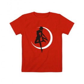 Детская футболка хлопок с принтом Луна в Белгороде, 100% хлопок | круглый вырез горловины, полуприлегающий силуэт, длина до линии бедер | anime | sailor moon | аниме | сейлор мун