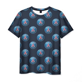 Мужская футболка 3D с принтом ПСЖ в Белгороде, 100% полиэфир | прямой крой, круглый вырез горловины, длина до линии бедер | psg | пари сен жермен | псж | псж лого | спорт | футбол