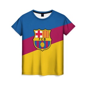 Женская футболка 3D с принтом FC Barcelona 2018 Colors в Белгороде, 100% полиэфир ( синтетическое хлопкоподобное полотно) | прямой крой, круглый вырез горловины, длина до линии бедер | Тематика изображения на принте: fc | fc barcelona | fcb | fly emirates | ronaldo | абстракция | барселона | геометрия | зож | клуб | линии | месси | модные | мяч | реал мадрид | спорт | спортивные | тренды | футбол | футбольный клуб | эмблема