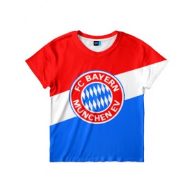 Детская футболка 3D с принтом FC Bayern 2018 Colors в Белгороде, 100% гипоаллергенный полиэфир | прямой крой, круглый вырез горловины, длина до линии бедер, чуть спущенное плечо, ткань немного тянется | bayern | fly fc | бавария | спорт | футбольный клуб