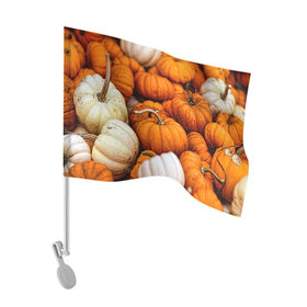 Флаг для автомобиля с принтом тыквы в Белгороде, 100% полиэстер | Размер: 30*21 см | halloween | дача | овощи | октябрь | оранжевый | осень | сентябрь | тыква | хеллуин