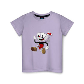 Детская футболка хлопок с принтом Cuphead в Белгороде, 100% хлопок | круглый вырез горловины, полуприлегающий силуэт, длина до линии бедер | cuphead