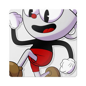 Магнит виниловый Квадрат с принтом Cuphead в Белгороде, полимерный материал с магнитным слоем | размер 9*9 см, закругленные углы | Тематика изображения на принте: cuphead