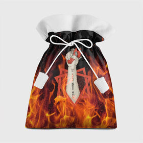 Подарочный 3D мешок с принтом Hot Heart в Белгороде, 100% полиэстер | Размер: 29*39 см | fire | heart | hot | satan | горячий | красный | культ | надписи | огниво | огонь | пекло | рок | рокнролл | рука | сатана | секта | сердце | сила | тату | черный | яркие
