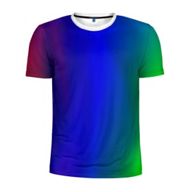 Мужская футболка 3D спортивная с принтом Цветной градиент в Белгороде, 100% полиэстер с улучшенными характеристиками | приталенный силуэт, круглая горловина, широкие плечи, сужается к линии бедра | абстракция | градиент | зеленый | модные | розовый | синий | цвет | цветные | яркие