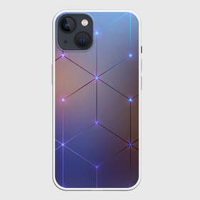 Чехол для iPhone 13 с принтом НЕЙРОННАЯ СЕТЬ | NEURAL NETWORK в Белгороде,  |  | abstraction | geometry | hexagon | neon | neuronet | paints | stripes | texture | triangle | абстракция | брызги | геометрия | краски | нейросеть | неон | неоновый | соты | текстура